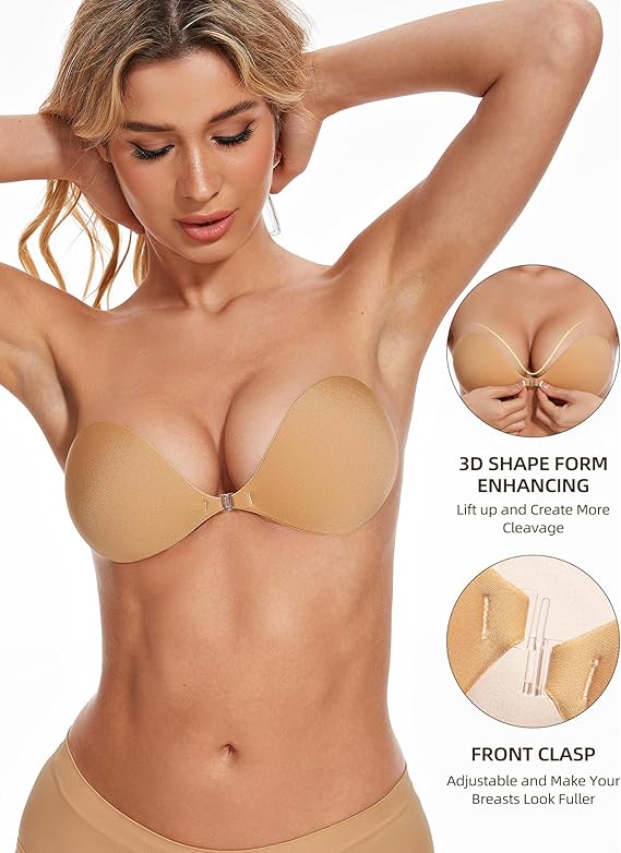 Wingslove Adhesive Bra Reusable Strapless Self Silicone Push-up