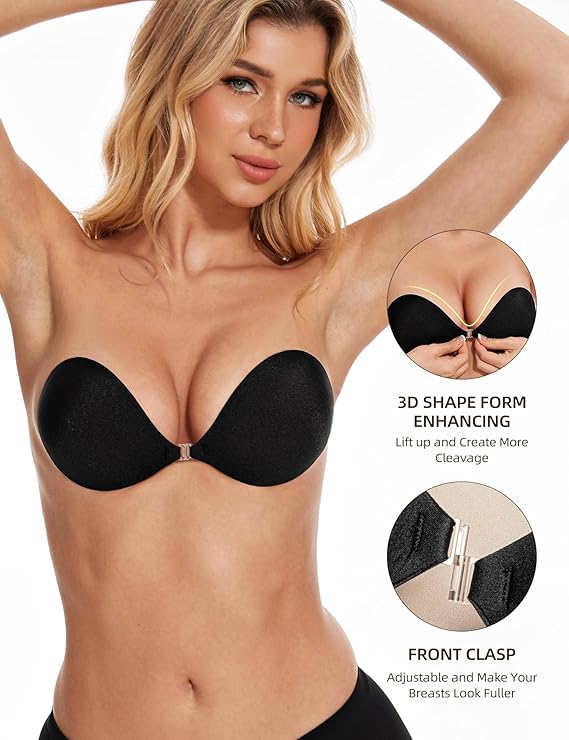 Wingslove Adhesive Bra Reusable Strapless Self Silicone Push-up