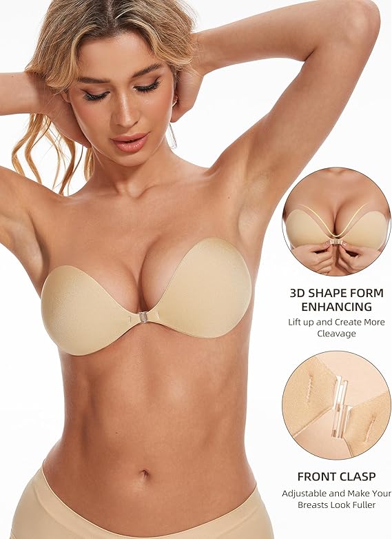 Wingslove Adhesive Bra Reusable Strapless Self Silicone Push-up